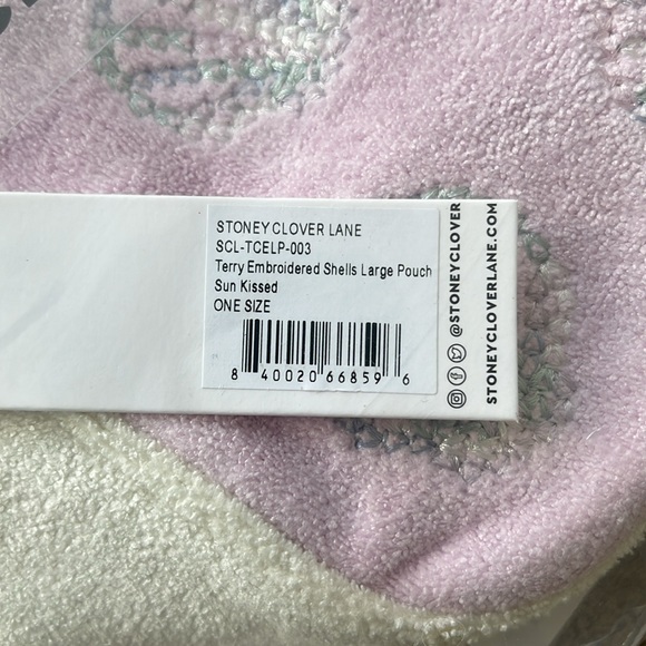 Stoney Clover Lane NWT SEASHELL embroidered TERRY Large POUCH - Picture 4 of 8